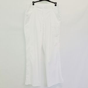 Barco white drawstring waist scrub pants